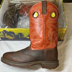 NEW Durango Men's 12 inch Western Workin Rebel Riding Boot, Brown/Orange, 12 M